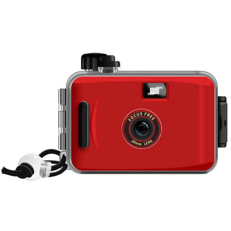 Non Disposable Camara 35mm Reusable Retro Photo Film Vintage Camera with Hand Strap 28mm Lens Waterproof for Snorkeling