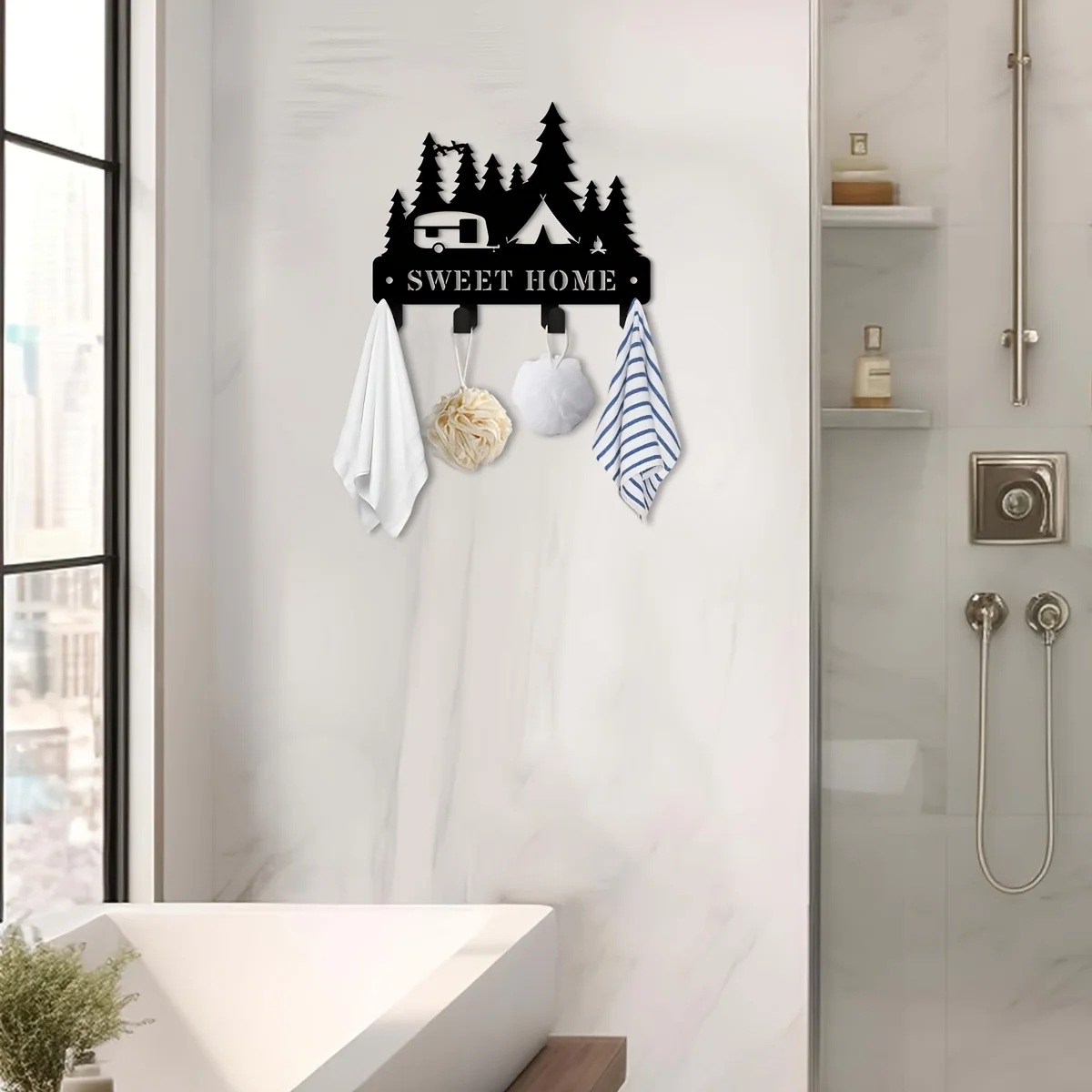 CIFBUY Camper Metal Wall Art Key Holder Waterproof Durable Iron Craft Decor For Entryway Office Kitchen Porch Home Interior Gift