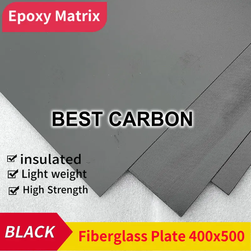 Black fiberglass plate with high quality 400mm x 500mm, 0.5mm 1mm 1.5mm 2mm 2.5mm 3mm thickness, FRP plate, Epoxy plate