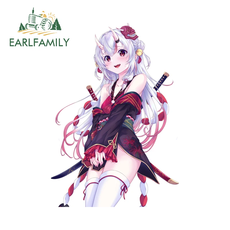 EARLFAMILY الشيطان أنثى المبارز سيارة ملصق لطيف لولي ويندوز شيطان الزجاج الأمامي ملصق شخصية اكسسوارات شاحنة ديكور