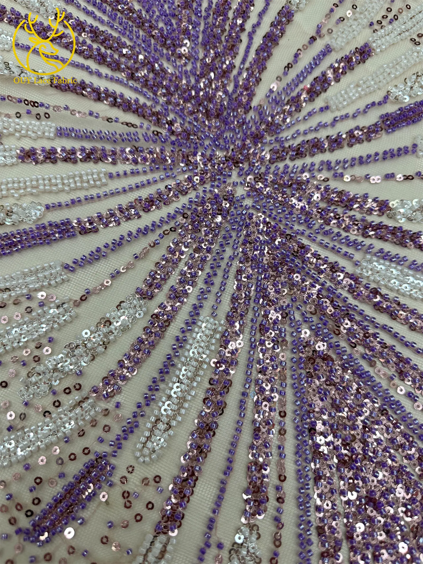 ファッションアフリカビーズレース生地スパンコールチュールメッシュ刺繍レース結婚式ブライダル生地高品質レースドレス