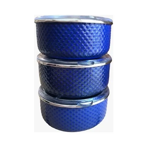 Avşar 3'lü Acrylic Enamel Storage Container With Lid