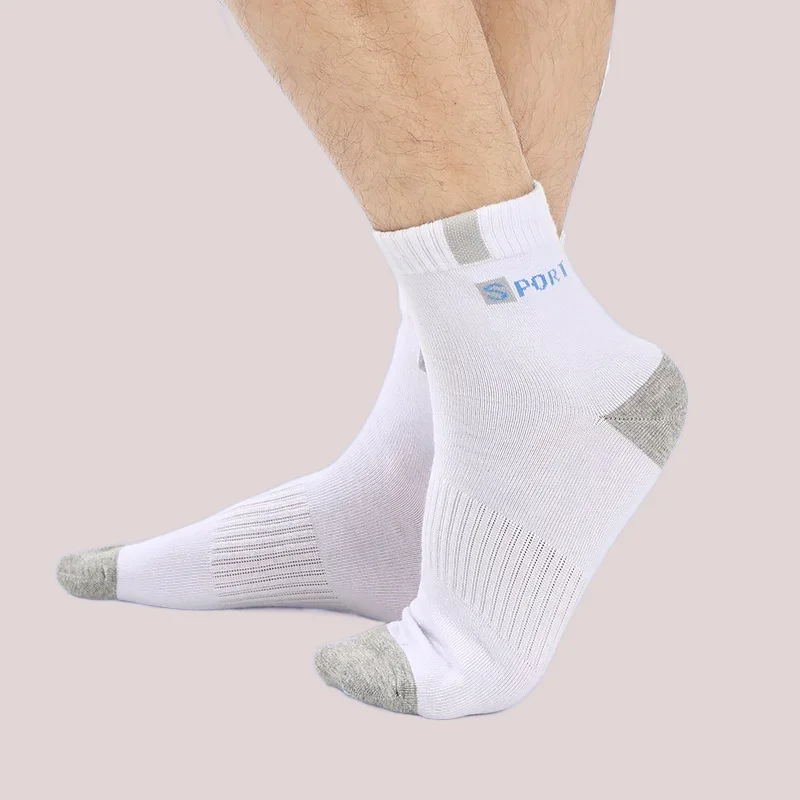 5/10 Pairs Fashion Sport Breathable Soft Letter High Elastic Middle Tube Stocking Towel Running Socks High Quality Cotton Socks