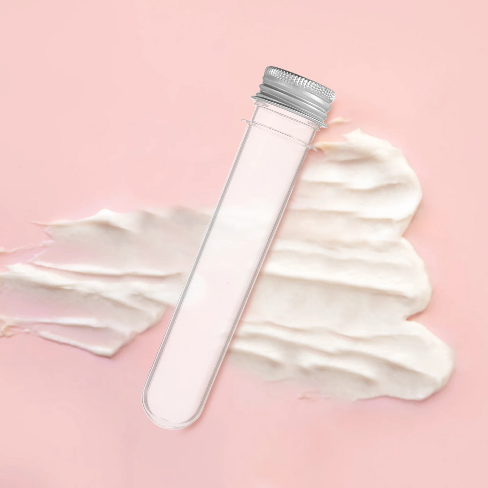 

20 Pcs Test Tube Bottle Plastic Cylinder Vials Empty Cream Tubes Mini Bottles Clear with Caps Storage Lash Wand Holder