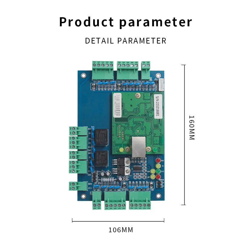 ระบบควบคุมการเข้าถึงลิฟต์ RFID พร้อมฟรี SDK 2ประตู tcp/ip Wiegand บอร์ดคอนโทรลการเข้าถึงเครือข่าย