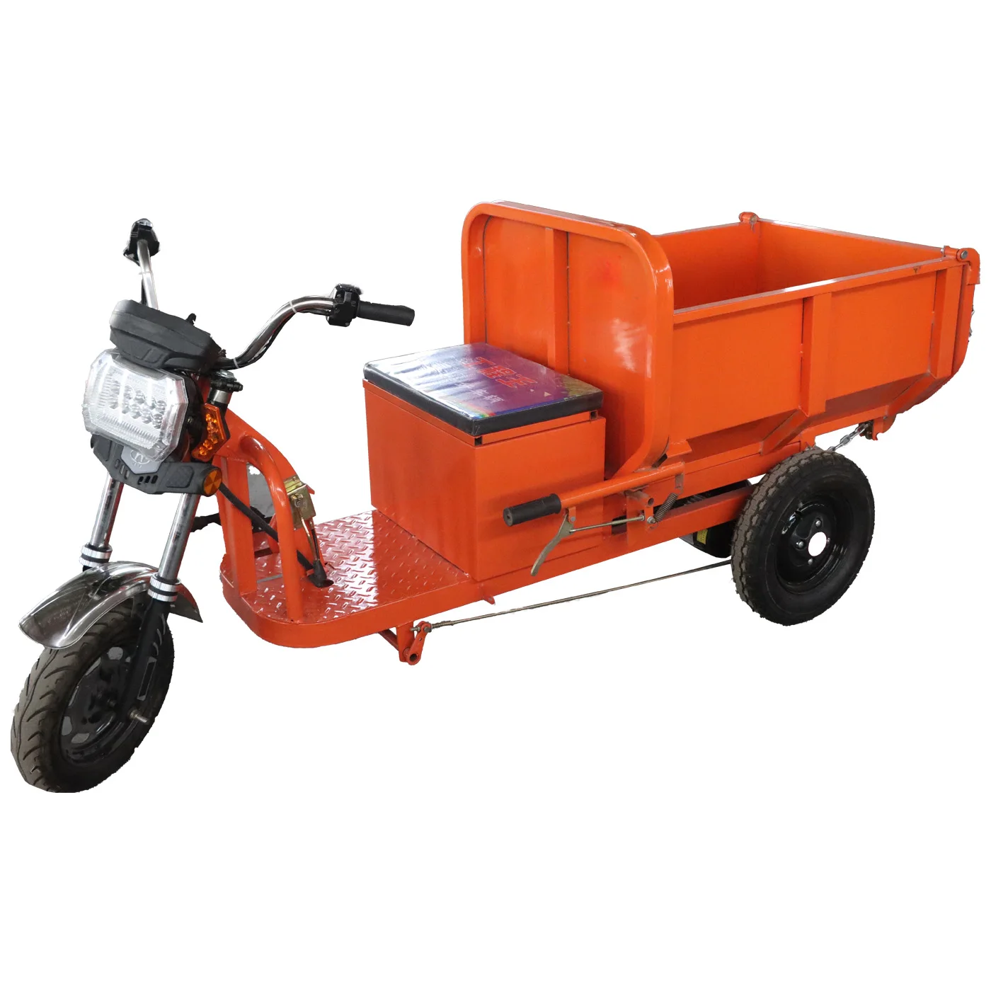 Electric Engineering Tricycle With Seat U-shap Self-dumping Tricycle Dumper For Farm Construction