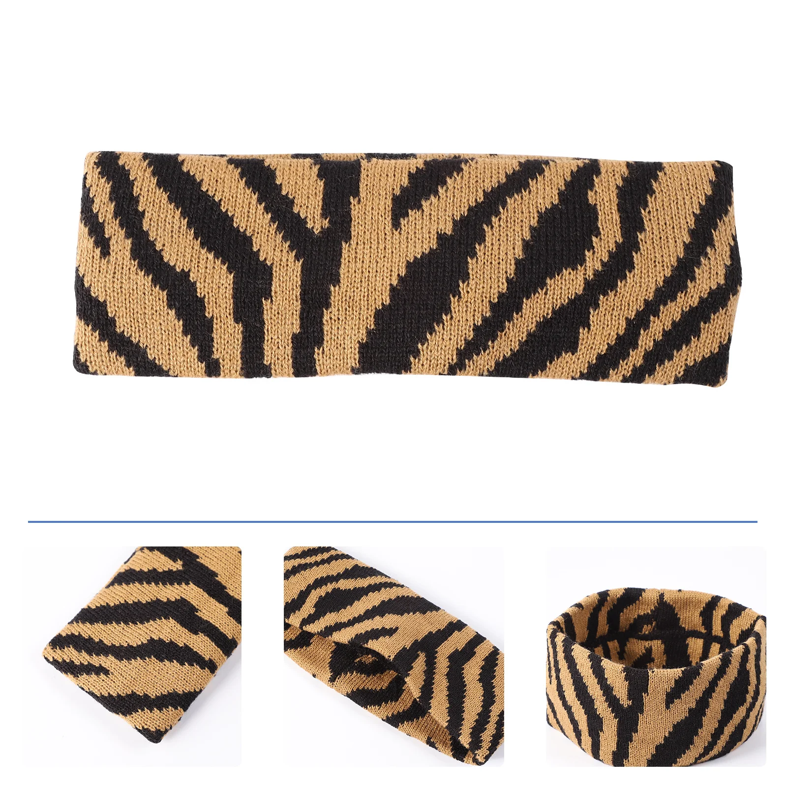 

Zebra Stripe Headband Elastic Hair Accessories Durable Handy Long-Use Headwear for Fashion Styling Headband Wrap