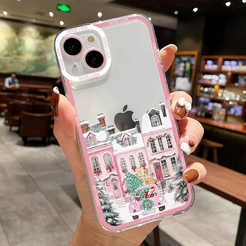 Winter New Year Christmas Street Scenery Phone Case for Xiaomi Redmi Note 14 Pro Plus 13 12 11 10 PRO 14C 13C 12 9T Soft Covers view 6