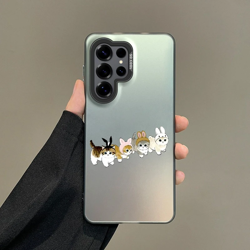 Colorful Soft Edge Hard Shell Phone Case for Samsung Galaxy A15 A16 A17 A22 A25 A26 A30 A31 A32 A33 A34 A35 Cover Cartoon Cat