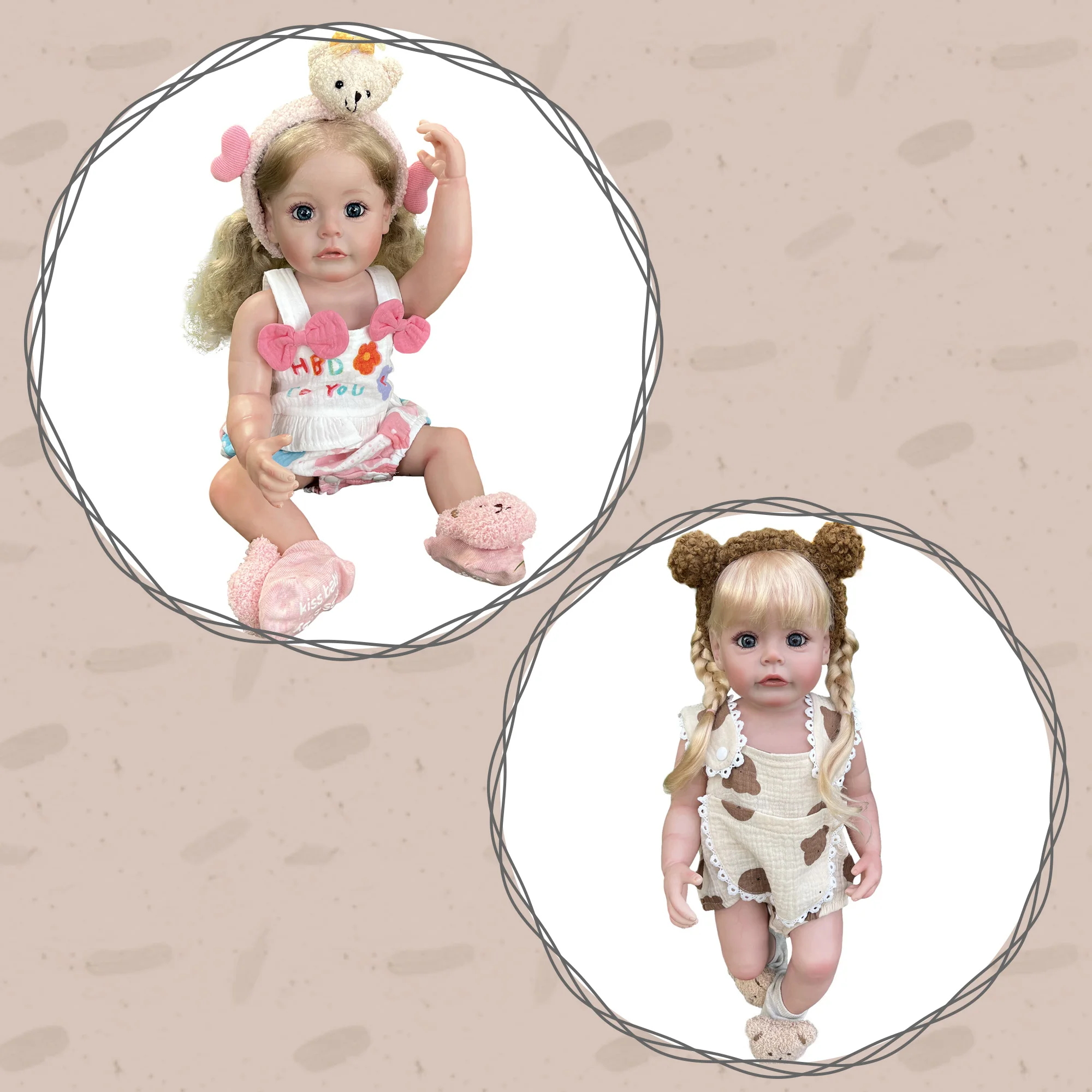 22 Inch Tái Sinh Cho Bé Búp Bê Kiện Kiện Xong Handmade Sơn Toàn Thân Mềm Vincy Bebe Tái Sinh Bonecas Infantil Meninas