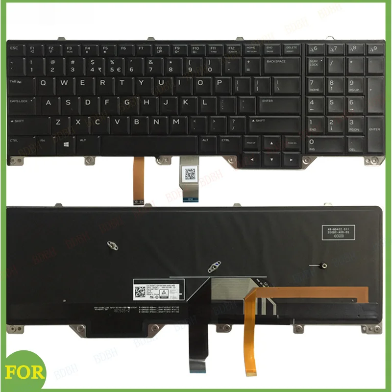 

НОВАЯ клавиатура для ноутбука DELL Alienware M17 17 R4 R5, американская/испанская/французская раскладка, с подсветкой, 0ND5TJ PK1326T1B01