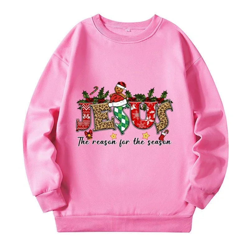 Women Sweatshirts with Christmas Letter Cartoon Print Plus Size Autumn Winter Y2k Fashion Sweatshirt Big Size Classy Pullovers