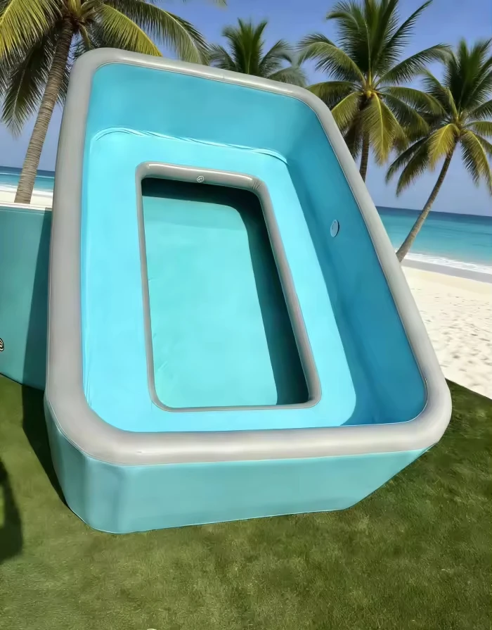 Custom Inflatable Floating Swimming Pool Big Size Spa Pool with Built-in Seats Drop Stitch Material for Outdoor Use