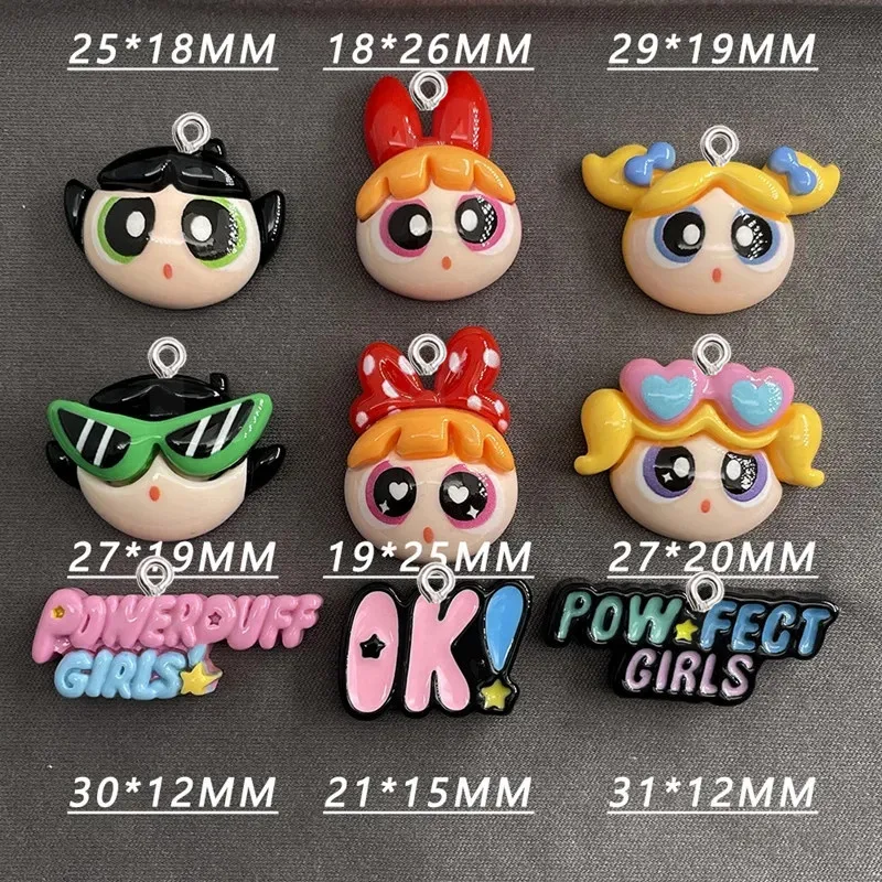 Kawaii Policewoman Resina Pingente, DIY Brincos Femininos, Colar Pingentes, Pulseira, Decoração Keychain, Costas Planas, 10Pcs