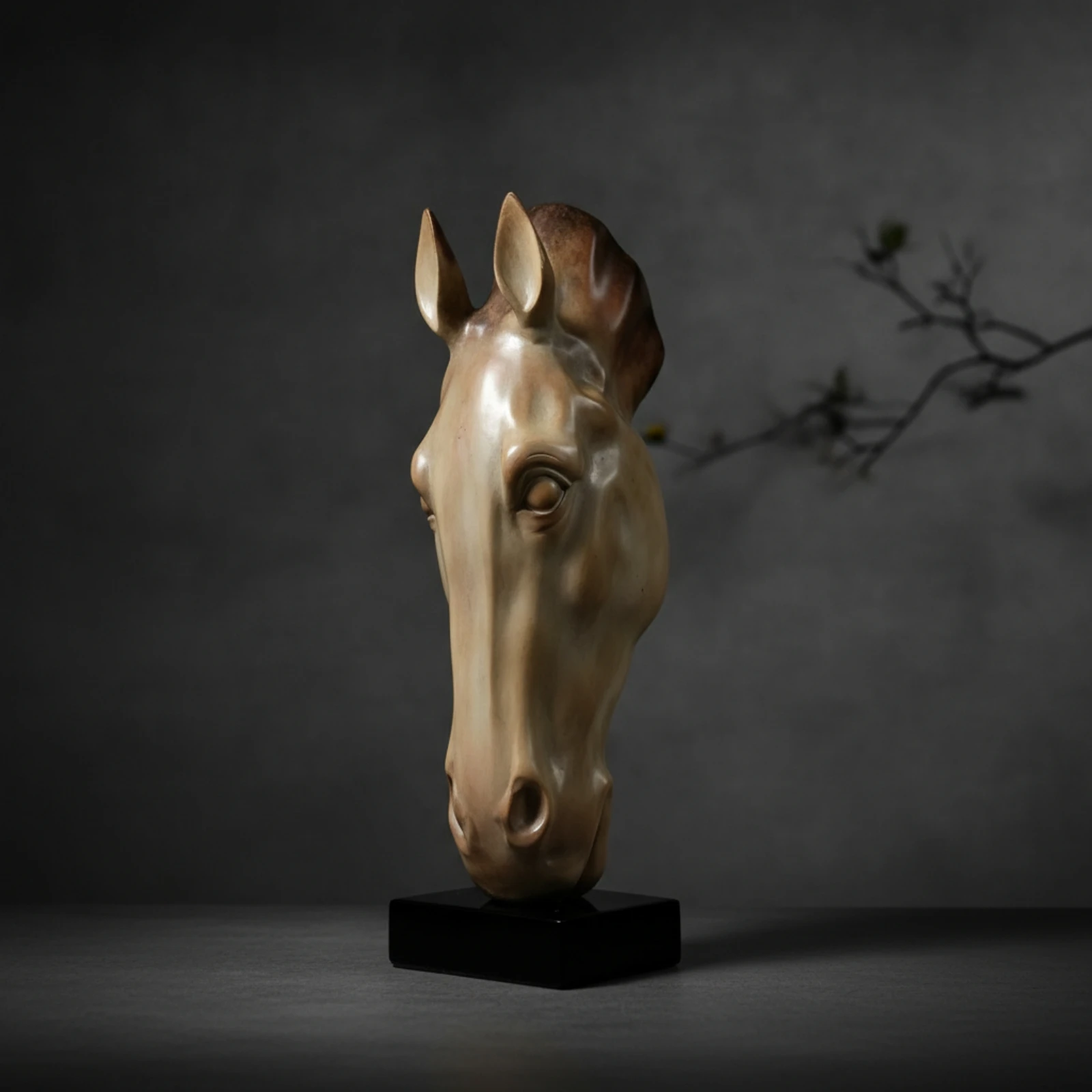 Horse Head Sculpture Vertical Horse Head Bust Table Sculpture Modern Statue Slim for Interior Designers, Living Room, Entryway