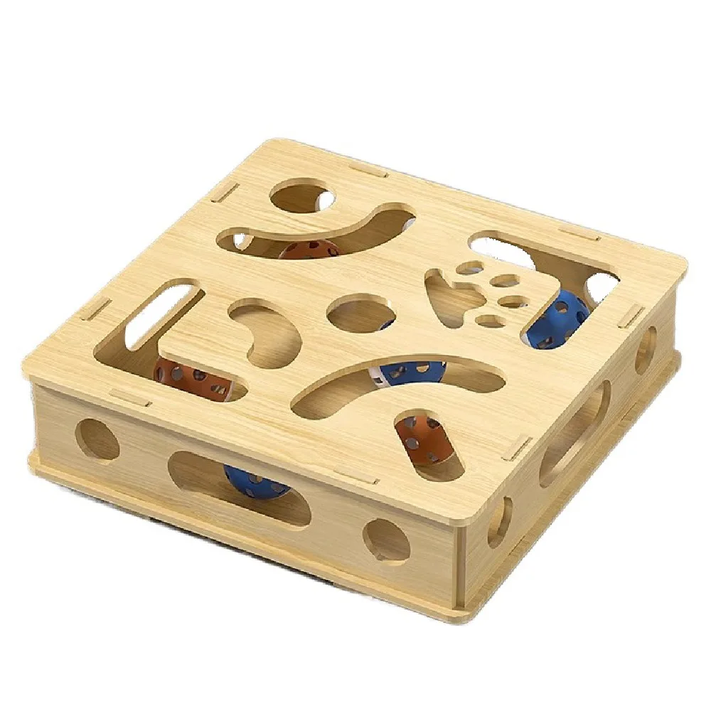 

Creative Interactive Cat Puzzle Box Funny Detachable Pet Puzzle Track Toy Household Bell Maze Box Kitten Track Ball Toy