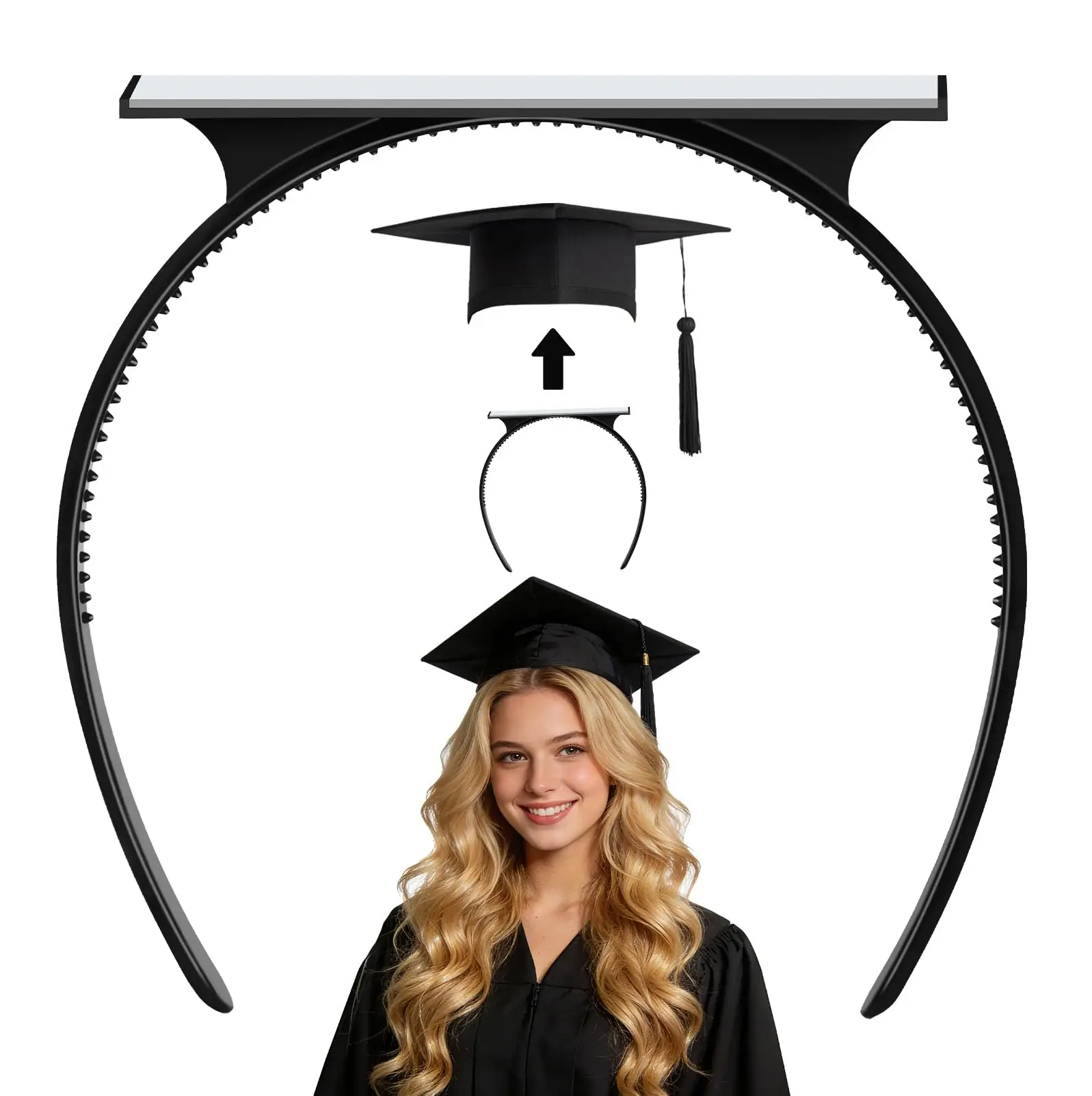 Secures Your Graduation Caps & Keeps Hairstyle, Graduation Cap Headband Insert Holder - Hat Accessories for Graduates, Women