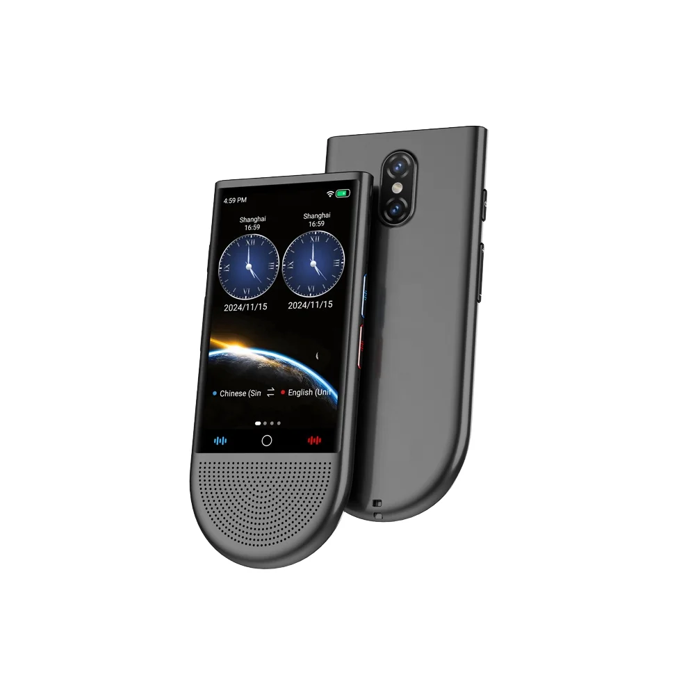 AI   Voice Real-Time Translator Device 4G Android Online Offline Photo Interpreter 148 Languages Touch Screen Tour WiFi