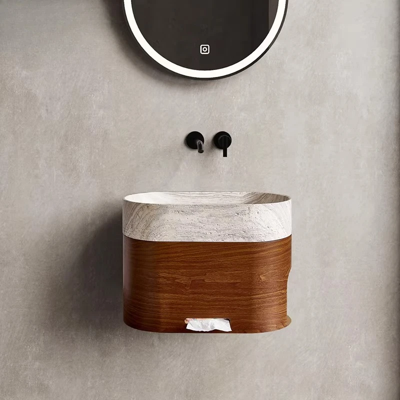 Minimalist medieval style wall-mounted washbasin art designer wall-mounted washbasin B&B oval sink