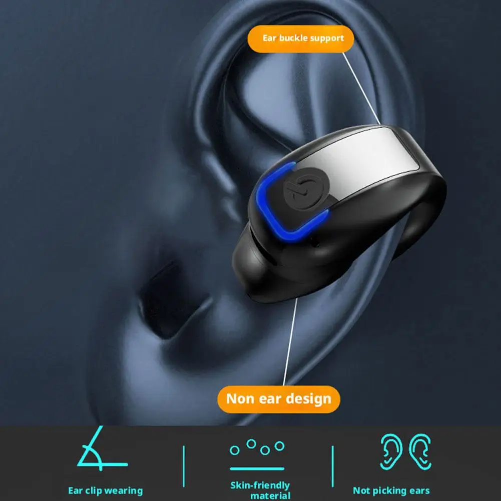  Fones de ouvido handsfree estéreo único ouvido mini fones de ouvido bluetooth-compatível 5.3 clipe sem fio k6z6