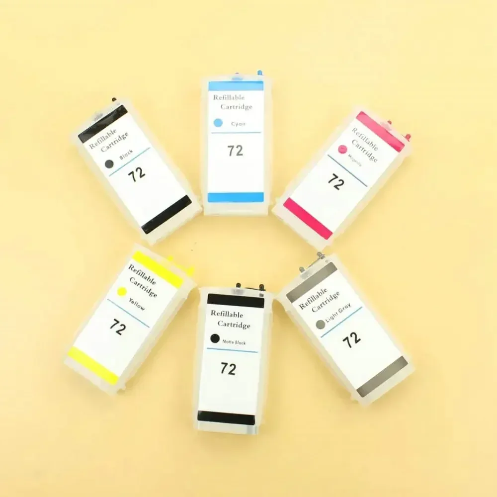 Refill Ink Cartridge CISS with Auto Reset Permanent Chip For HP 72 for HP Designjet HP72 T1100 T1300 T2300 T1120 Printer Part