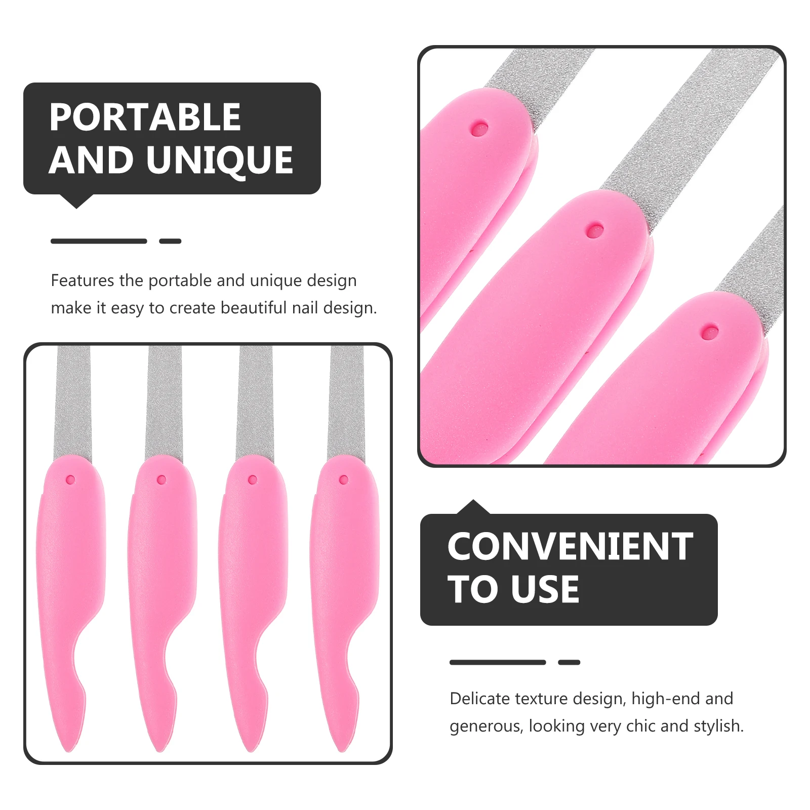 

6 Pcs Files Folding Stainless Steel Cute Portable Manicure Tools Thick Toenails Polishing Smoothing Curved Finger