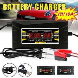 Car Battery Charger 12V 6A 10A Intelligent Full Automatic Auto Smart Fast hot UK Car battery fast charger car Accessories