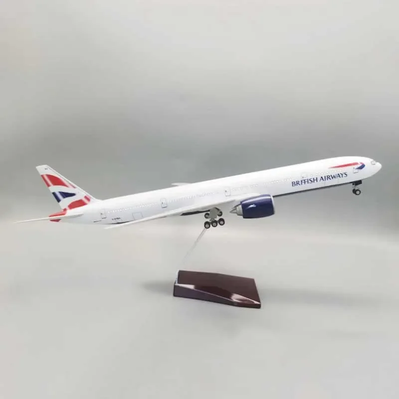 47CM 1/157 Scale 777 B777 Aircraft BRITISH Airways Airlines Model W Light and Wheel Landing Gear Resin Plane Toy F Collection