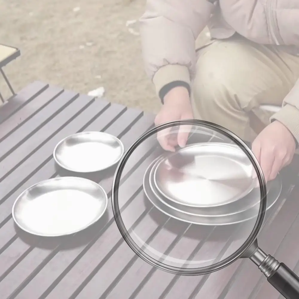 

Тарелки из нержавеющей стали, металлические обеденные тарелки, многоразовая посуда для подачи и сервировки, портативные круглые тарелки для кемпинга и пикника на открытом воздухе