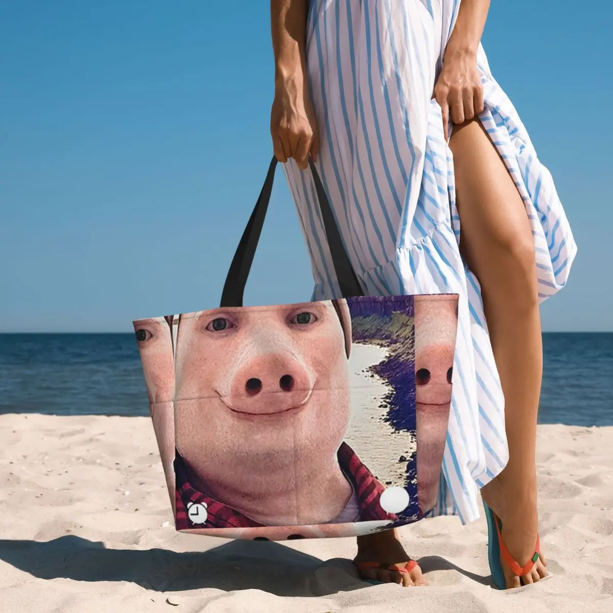 John Pork Is Calling Answer Call Phone Beach Tote Bag Sport Gym Yoga Duffle Large Tote Bag Women Travel Bag Fitness bag