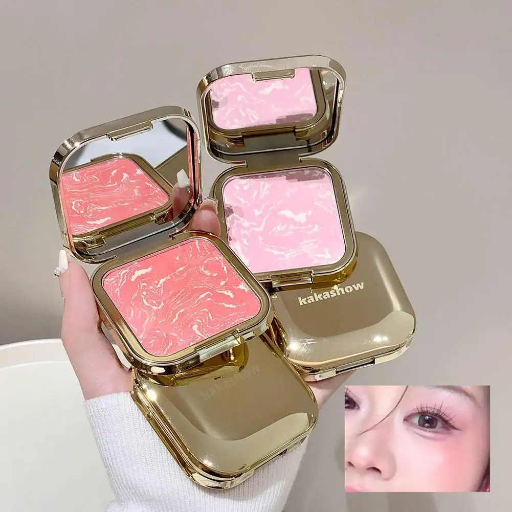 Waterproof Peach Gradient Baked Blush - Natural Milk Pink Cream Cheek Tint Face Brightening Contouring Makeup Light-Weight