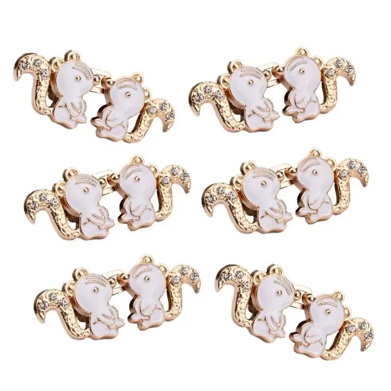 

652F Metal Squirrels Jeans Pin Waistband Clasp Decorative Buckle Clip for Loose Pants