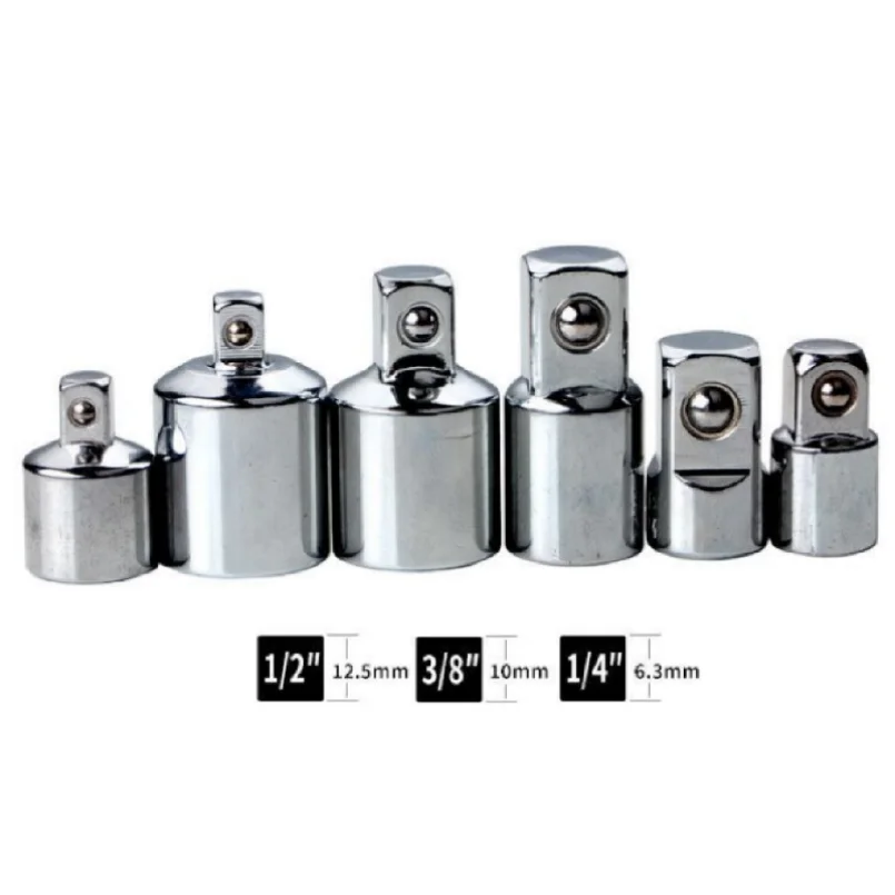 6 Pcs Socket Adapter & Reducer Set - 1/4