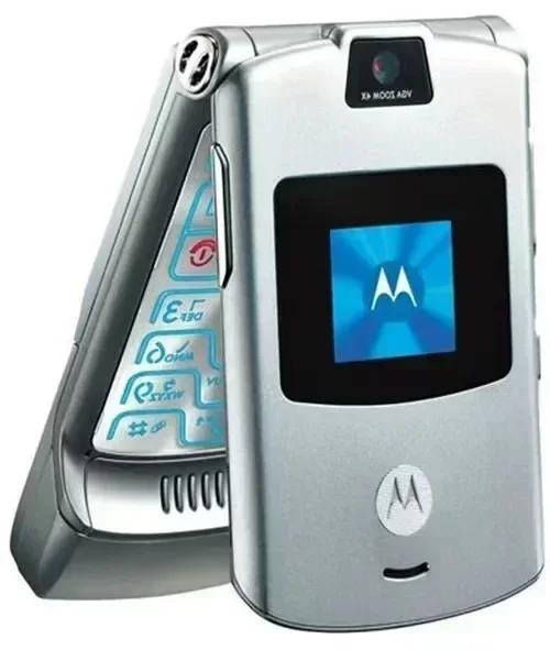 Ontgrendeld Flip Bluetooth Mobiele Telefoon Gsm 850/900/1800/1900 Geschikt Voor Motorola V3 Satelliet Telefoon Nieuwe Mobiele Tijdperk Smart Nieuw Leven