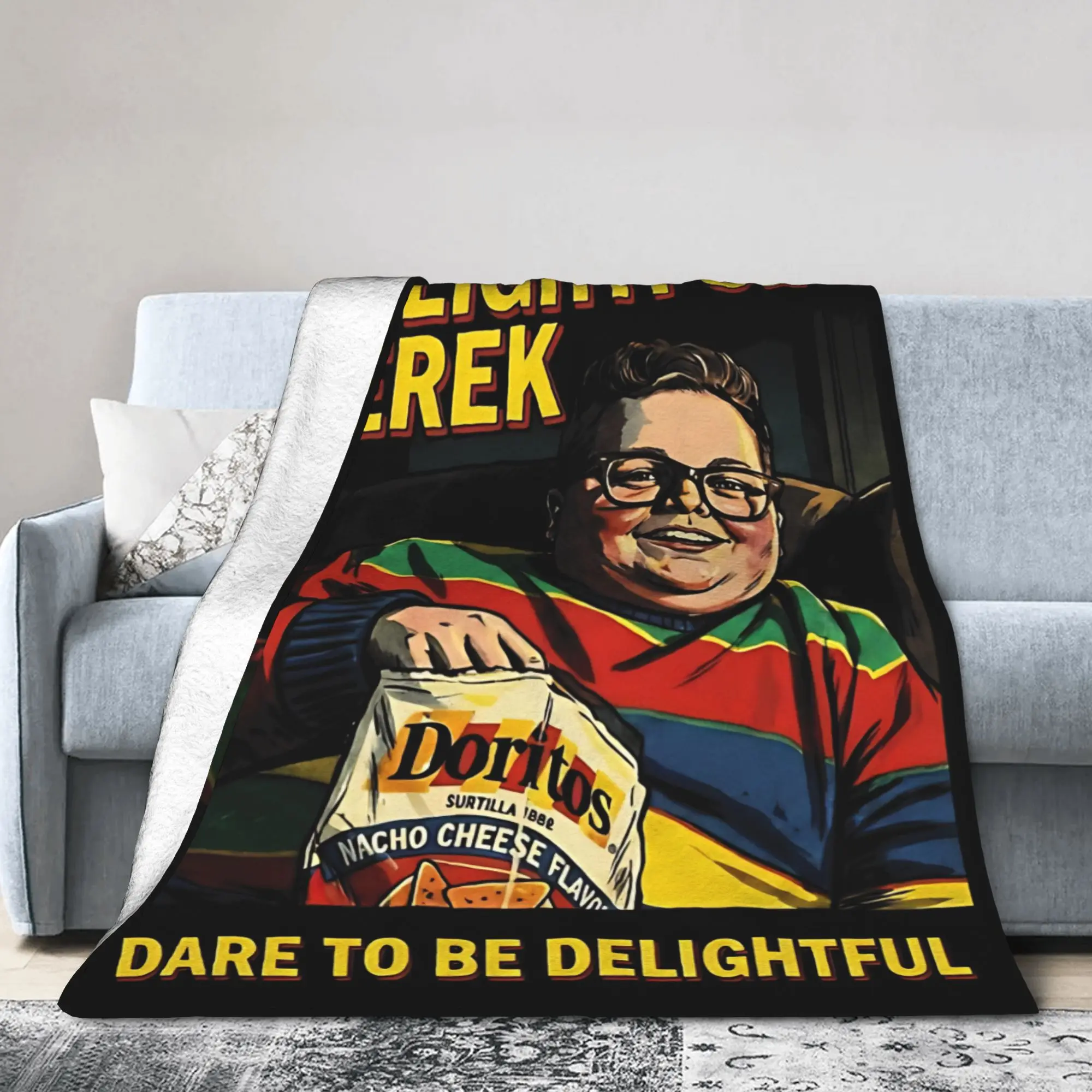 Funny Retro Snack Lover - Dare To Be Delightful Derek Coral Fleece Plush Throw Blanket  Blanket for Bed Office Soft Bedspread,