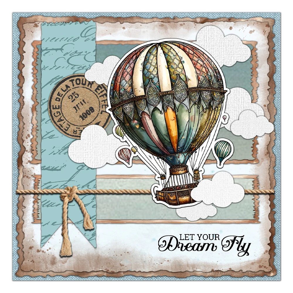 Mangocraft Vintage latające gorące balon dmuchany przezroczyste znaczki do scrapbookingu dostarcza silikonowe stemple do dekoracji albumów tworzenie