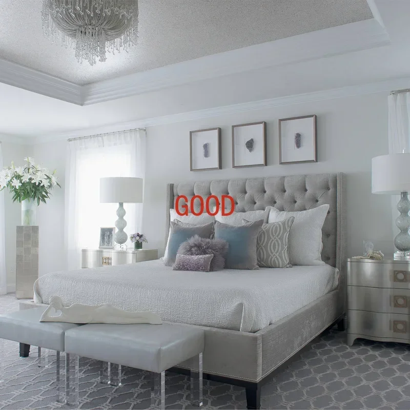 American Light Luxury Living Room Bedroom Bedside Table Lamp Simple Modern Master Bedroom Creative Retro Nordic Gray Table Lamp