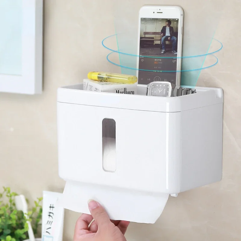 1pcs Tissue Box Wall Mounted Paper Roll Holder Kitchen Paper Dispenser For Hotel Toilet Paper Dispenser Bathroom High Quality