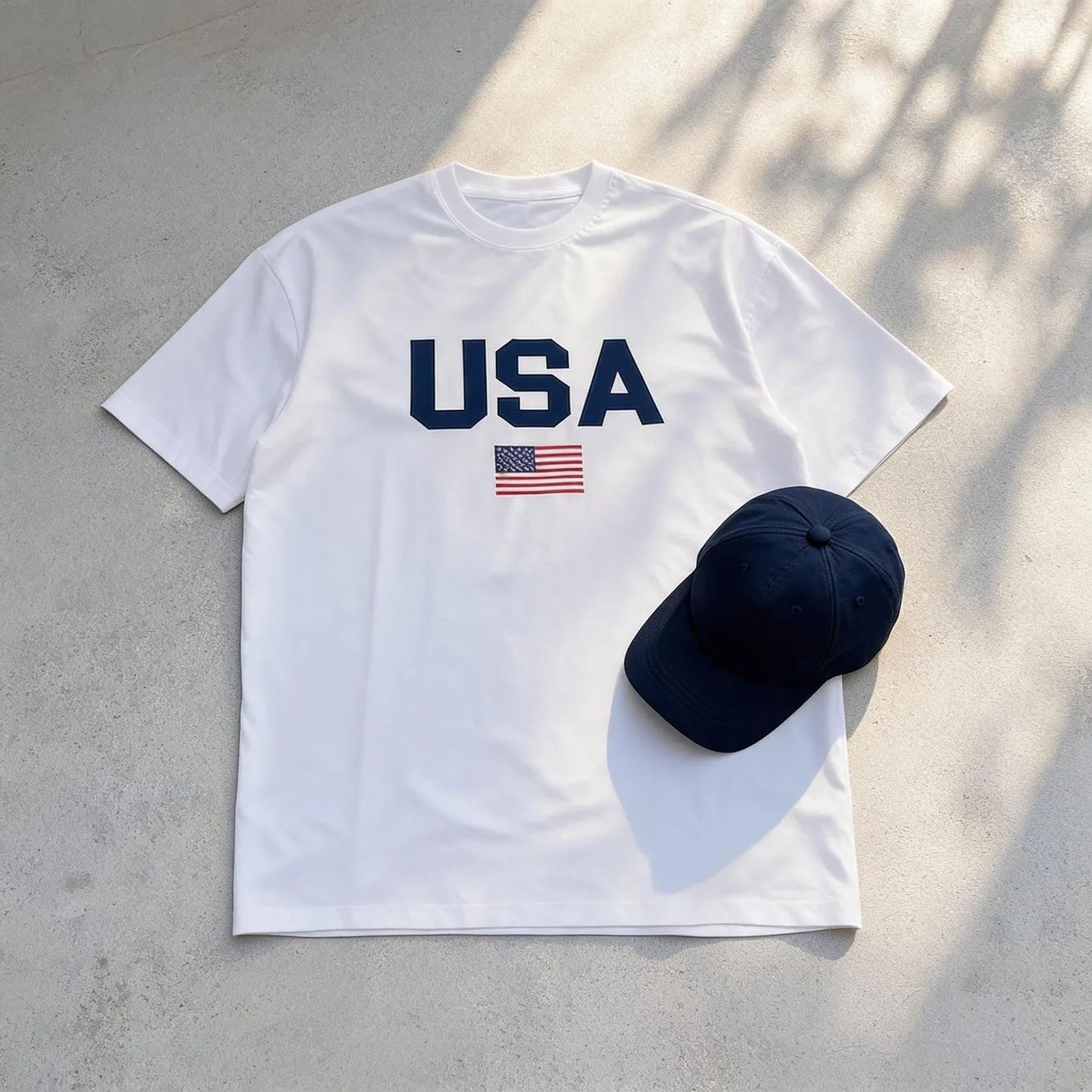 Independence Day Mens Clothes USA Flag Letter Print White TShirt, Unisex Casual Crew Neck Tshirt, Plus Size Men's Clothing 5XL, Lightweight 220gsm Knit Fabric, Machine Washable, For Spring/Summer/Fall Independence Day/Labor Day/Thanksgiving