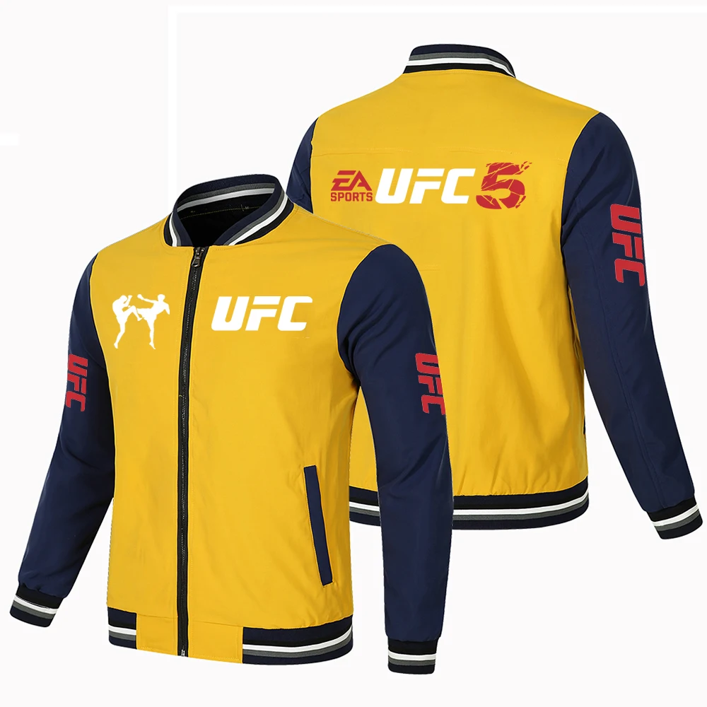 

Spring and Autumn New Men's Baseball Jacket UFC Ultimate Fighting Logo Jacket Men's Casual Fashion Sports Jacket Men's Jacket