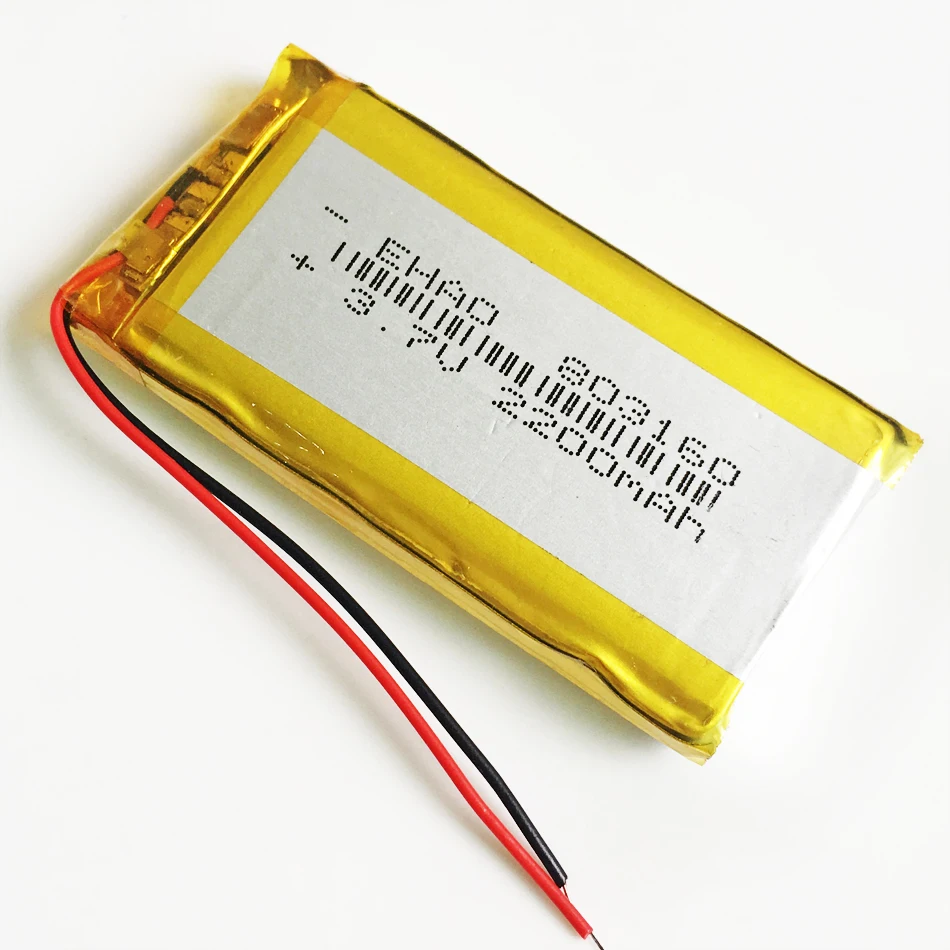 3.7V 2200mAh polimerowy akumulator litowo-LiPo 803160 do GPS PSP PAD MID DVD powerbank do telefonu Tablet PC E-booki