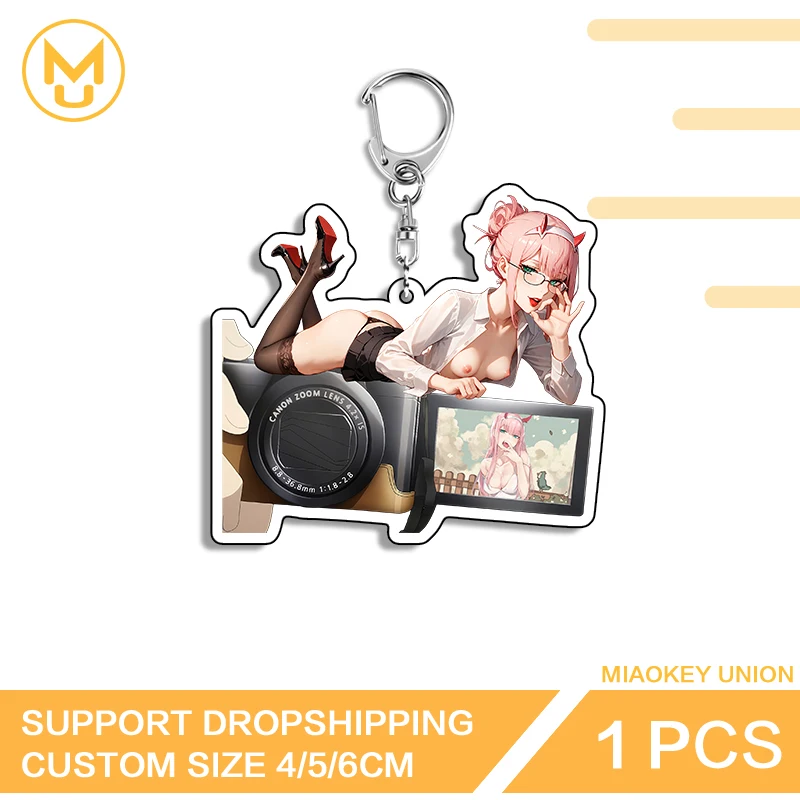 وحدة تحكم ألعاب مثيرة صفر اثنين Waifu Edgy فريدة من نوعها قسط مزدوجة الوجهين سلسلة مفاتيح البساطة الإبداعية شخصية مسلية المجوهرات #3