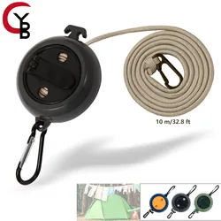 YANBIGUO Portable Travel Clothesline Cord,Adjustable 33ft Camping Clothes line,Laundry Drying Rope for Outdoor Hotel Trip,Cruise