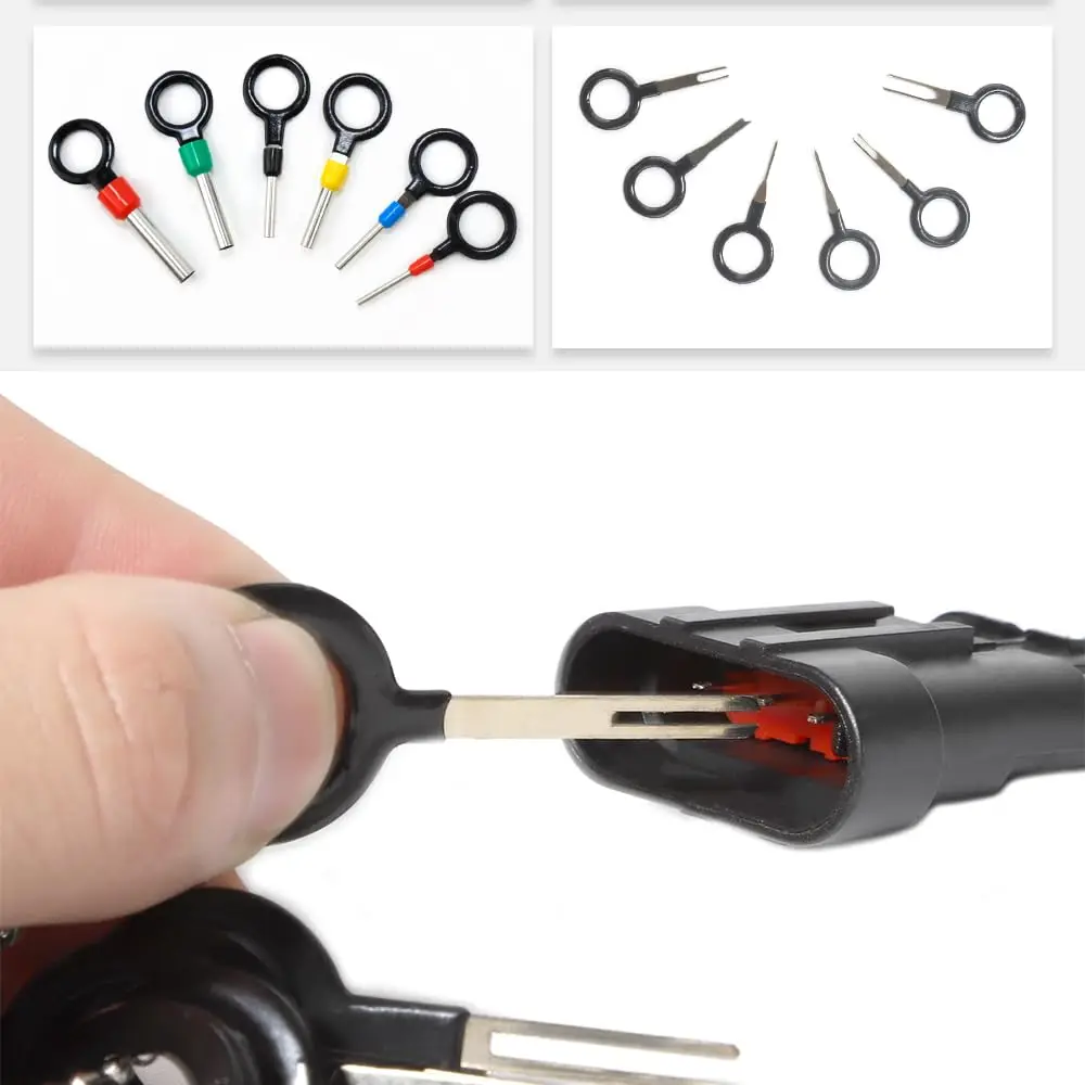 Car Electrical Terminal 1/1.5/1.8/2.2/2.8/3.5mm Non-Insulated Plug Removal Tool Male Female Crimp Seals Wire Connectors pin kit