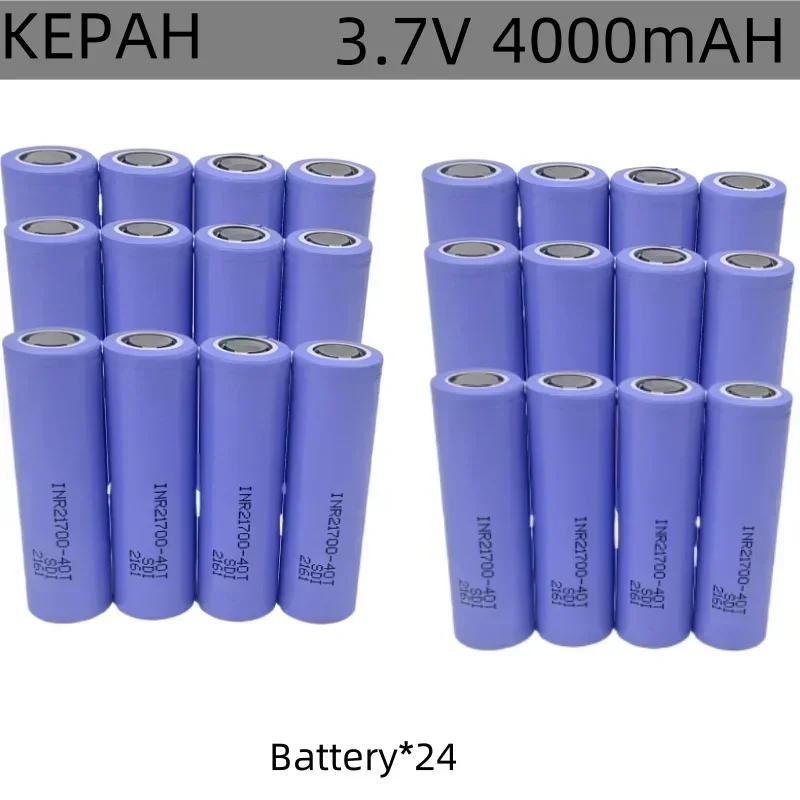 INR21700-40T Bateria Recarregável, 4500mAh, 3.7V, 4000mAh, 50A Poder, Baterias de Alta Descarga Li-ion para Ferramentas Elétricas