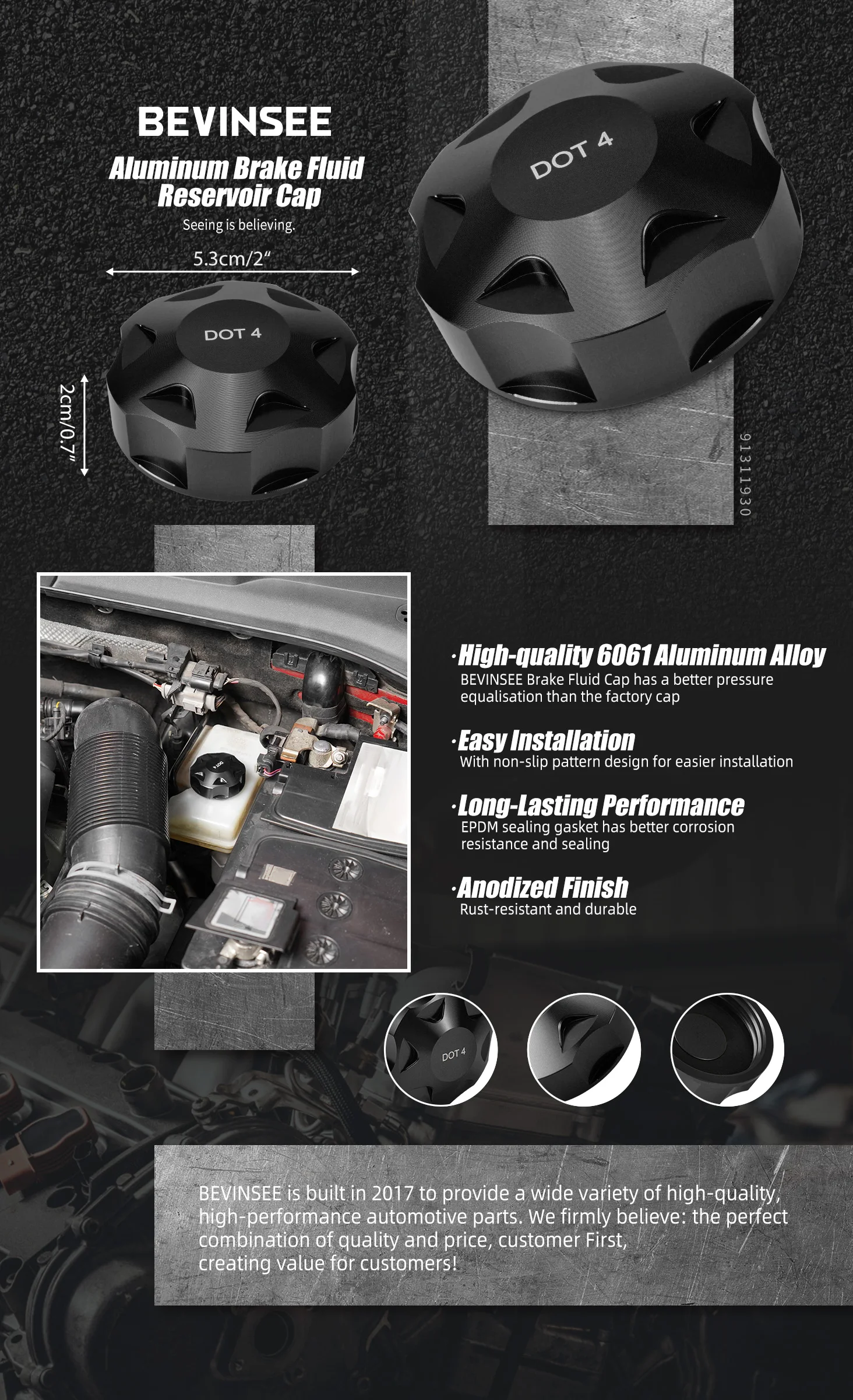 (EU-Lagerbestand) Bremsflüssigkeitsbehälterdeckel für VW Golf MK6 MK5 MK7, für Golf GTI MK7, für AUDI Q5/A4 B9/A3, für SEAT Ibiza, für Skoda Fabia – Detail 2