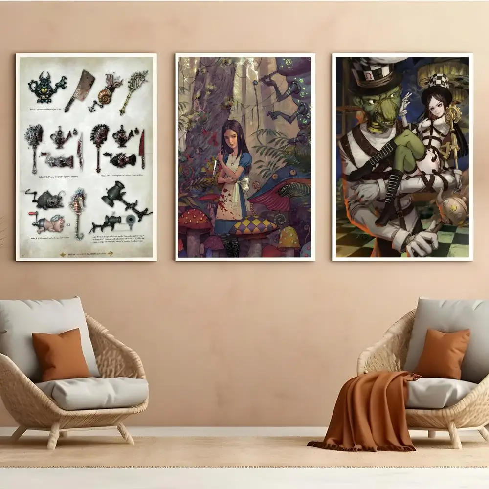 A-Alice Madness Returns Game Poster HD Anime Hot Theme Singer/OST/Movie-Waterproof Self-Stick Home Decor