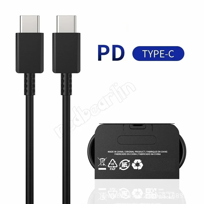 2Pcs  For Samsung S21 S20 Plus Cable Fast Charge Type C To Type C PD Quick Charging Cable Wire For Galaxy A71 A72 A82 Note 20 wh
