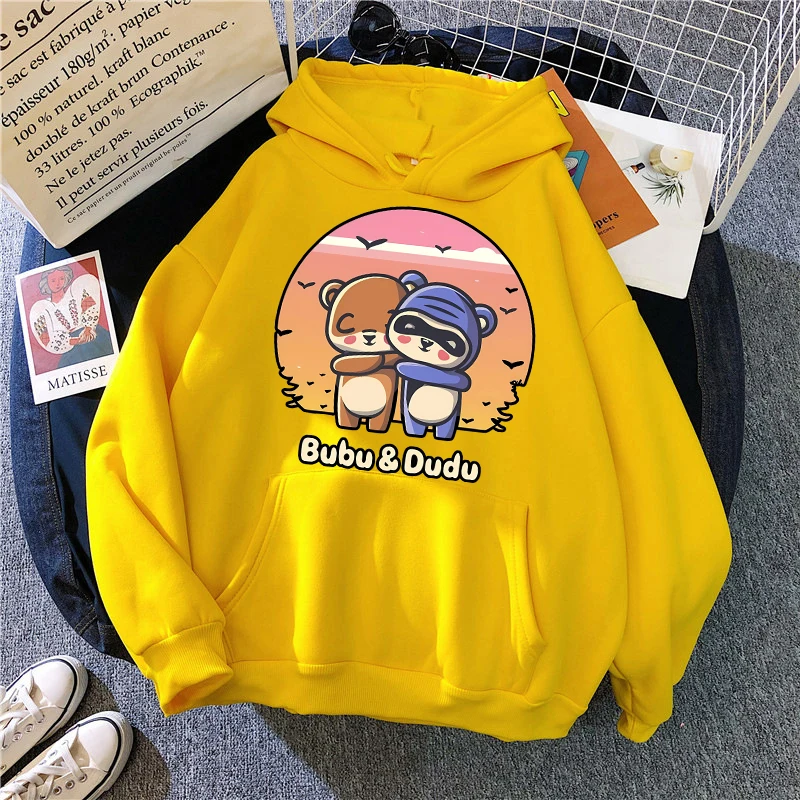 2024 Women Men Gothic Streetwear Kawaii Vintage Cartoon Sweatshirts Funny Graphic Hooded Bubu Dudu Y2k Print Hoodies Clothes