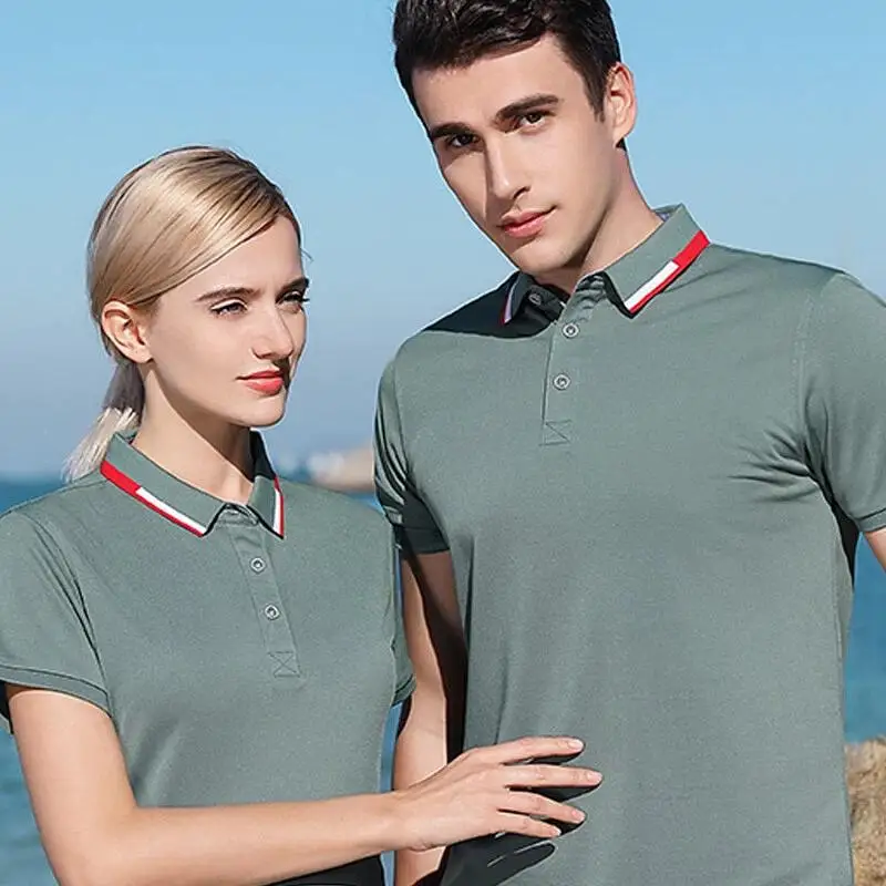 Men Women Quick Drying Polo Shirts Work Clothes Custom LOGO Lapel Short Sleeved T-shirts Corporate Team Activity Shirts Top